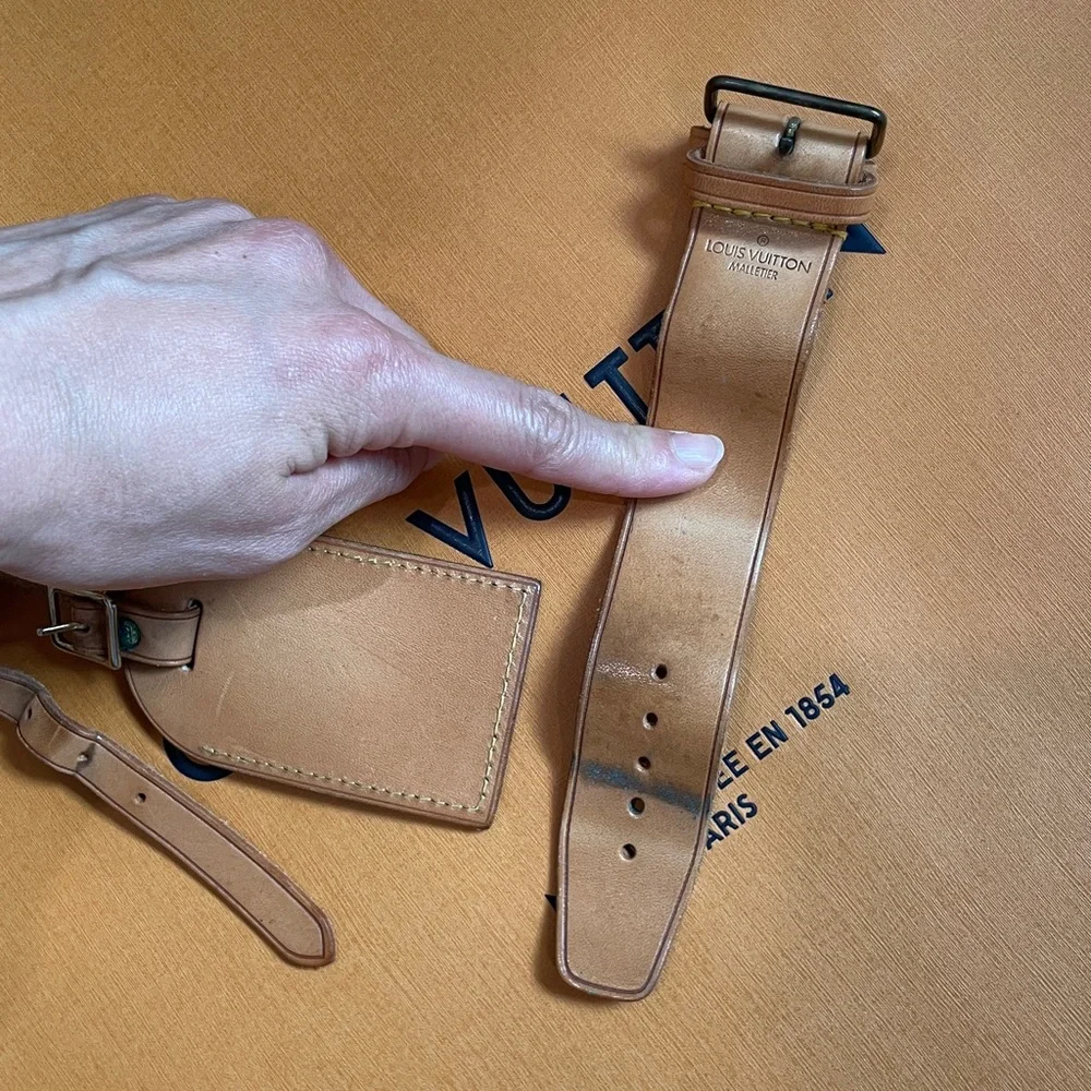 Louis Vuitton Brown Luggage Tag and Poignet - Picture 6 of 7